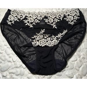 Wacoal Embrace Lace Hi-Cut Brief Size S In (Black/Ivory) Msrp $27